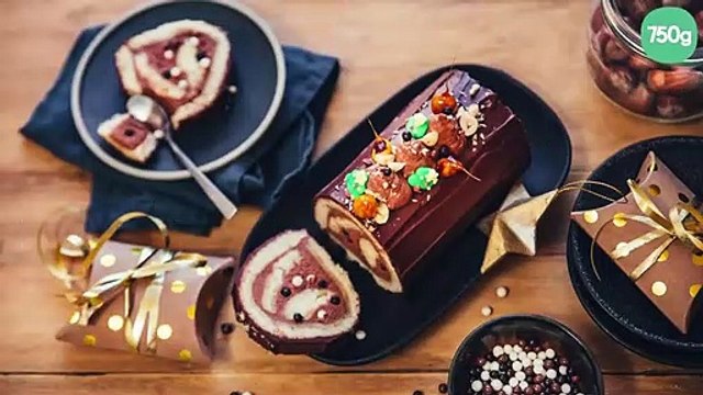 Bûche de Noël chocolat-noisettes