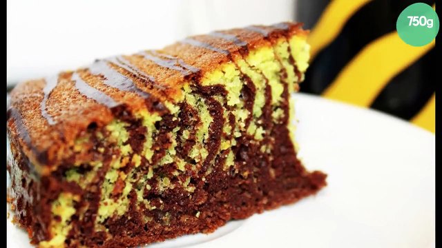 Gâteau zébré chocolat-amandes