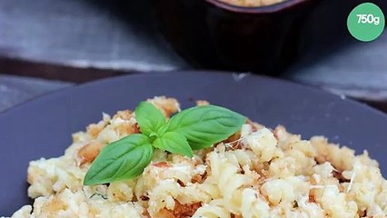 Gratin de pâtes au St Môret® et chapelure Harrys