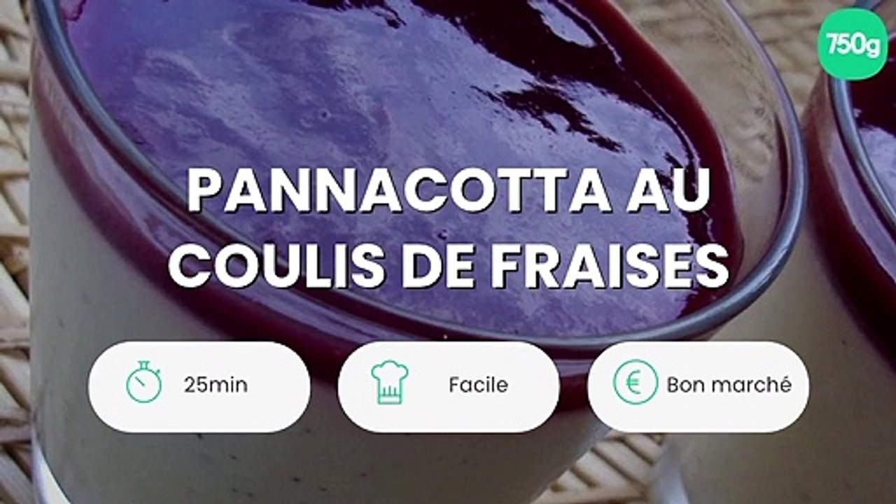 Pannacotta au coulis de fraises
