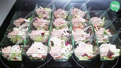 Verrine de petit pois, carrotte et thon