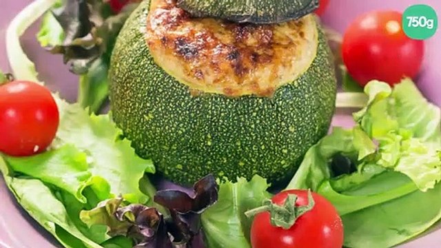 Courgettes rondes farcies à la ricotta, tomates séchées et Parmesan