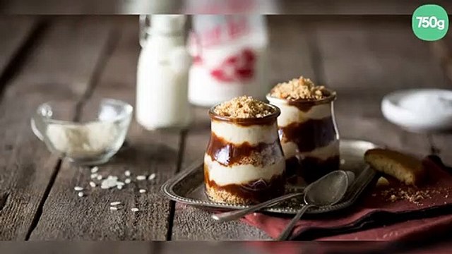 Verrines de riz au lait, sablés bretons et caramel au beurre salé