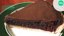 Tarte au chocolat et coulis de framboise