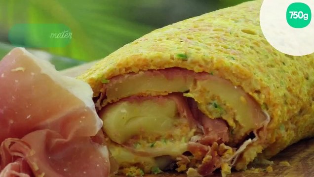 Roulé de carottes et courgettes au jambon et fromage