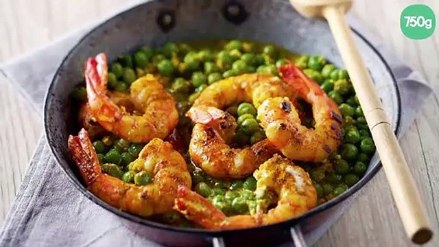 Curry aux petits pois et aux crevettes