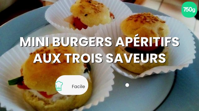 Mini burgers apéritifs aux trois saveurs