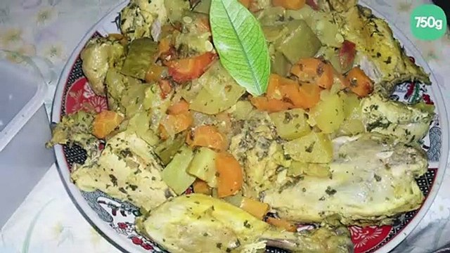 Poulet aux petits légumes vapeurs