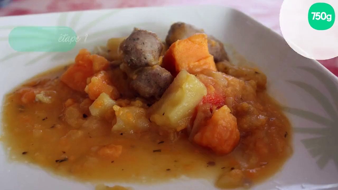 Saucisses pommes et patates douce