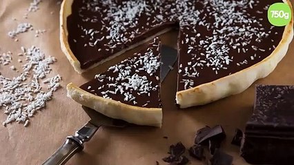 Tarte bio au chocolat noir & à la noix de coco sans gluten
