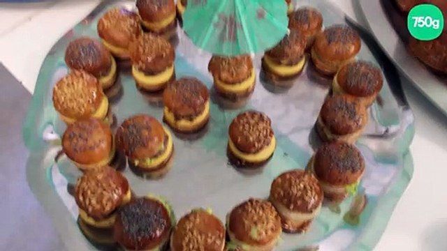 Mini burgers apéritif au foie gras et au saucisson