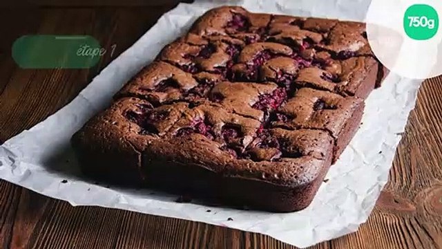Brownie fondant aux framboises
