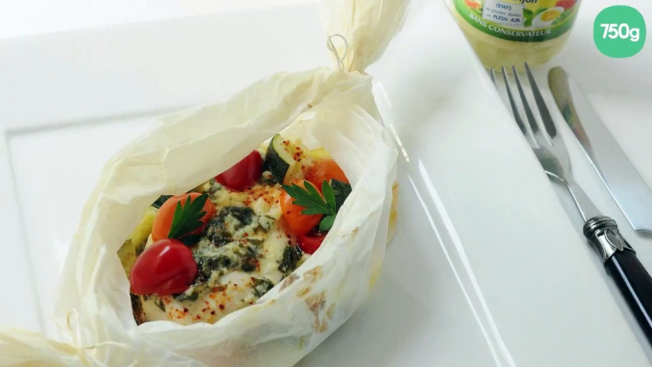 Papillotes de poulet aux petits légumes