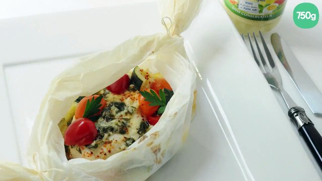 Papillotes de poulet aux petits légumes