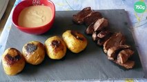 Magret grillé, pommes de terre à l'huile de truffes