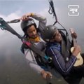 Man Sings 'Maa Tujhe Salaam' While Paragliding