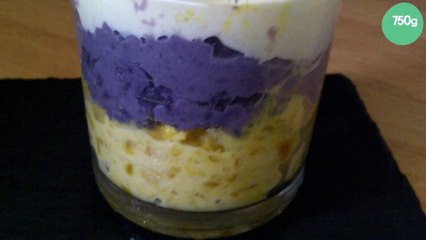 Verrine potimarron, vitelotte, camembert