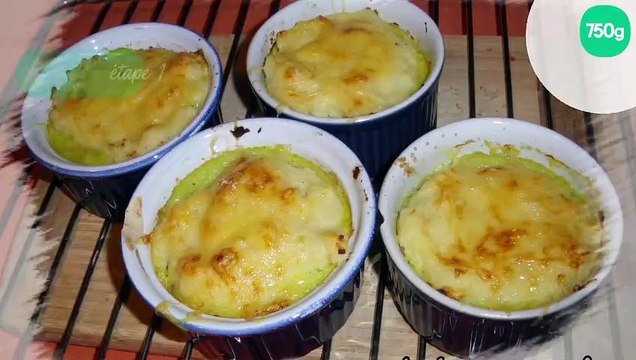 Verrines gratinées aux courgettes et jambon