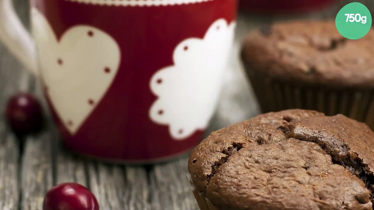 Muffins tout chocolat aux cranberries