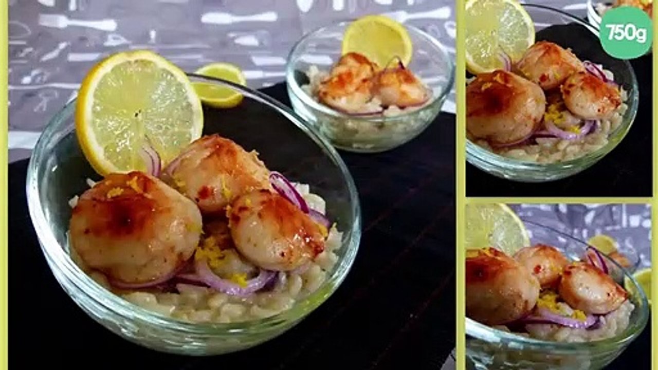 Verrine de Risotto au citron et aux St Jacques