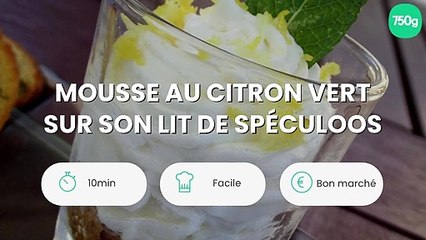 Mousse au citron vert sur son lit de spéculoos