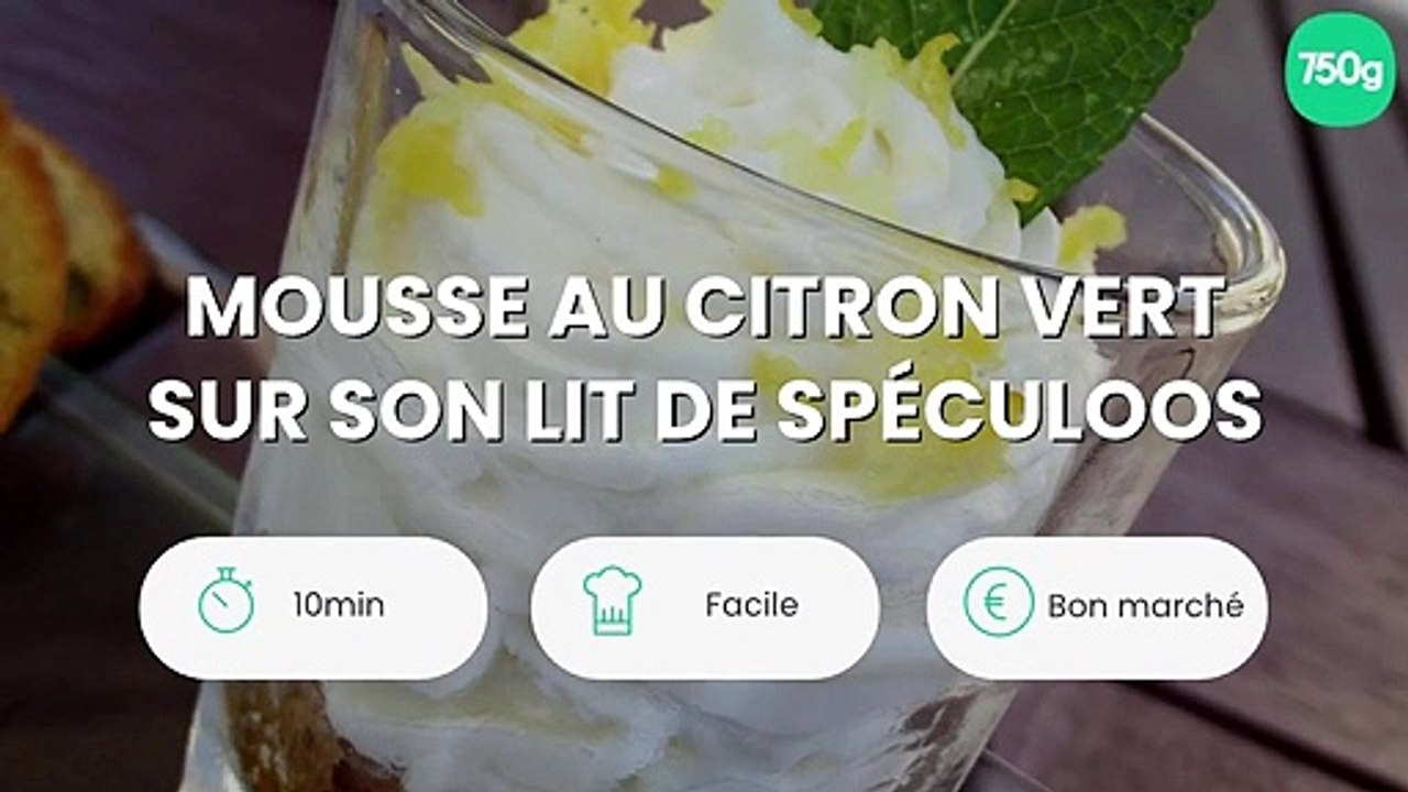 Mousse au citron vert sur son lit de spéculoos
