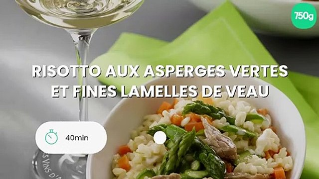 Risotto aux asperges vertes et fines lamelles de veau