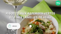 Risotto aux asperges vertes et fines lamelles de veau