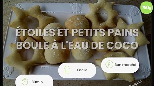 Étoiles et petits pains boule à l'eau de coco