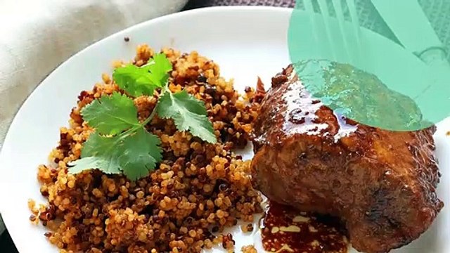 Filet mignon de porc au gingembre, épices et miel au four combiné vapeur