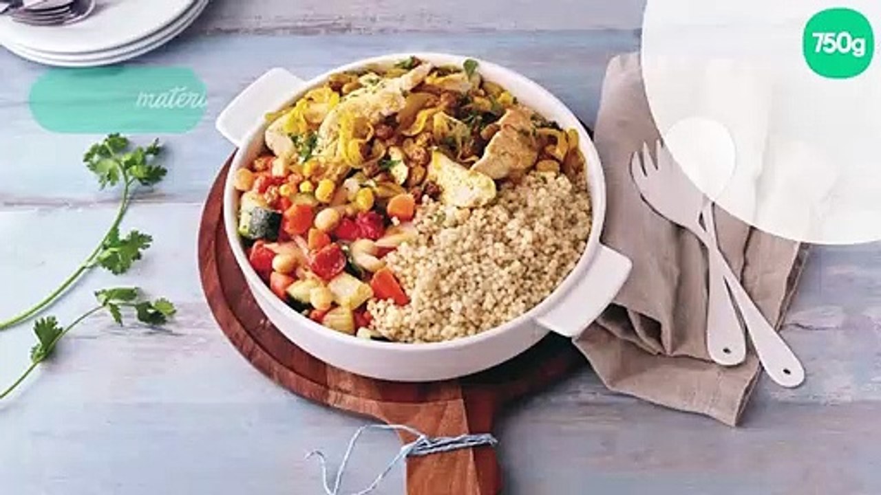 Couscous en Perles au poulet, oignons et raisins secs
