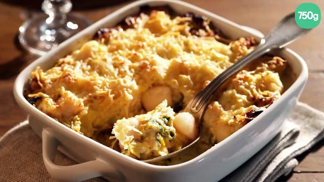 Gratin de noix de Saint-Jacques aux poireaux