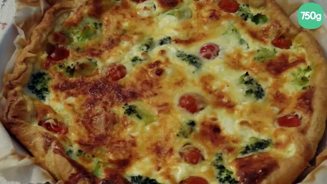 Tarte chévre-brocoli-tomates cerises
