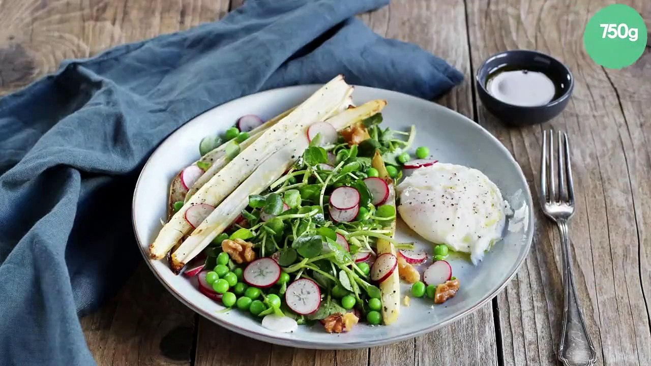 Salade d'asperges des Sables des Landes IGP et son œuf poché
