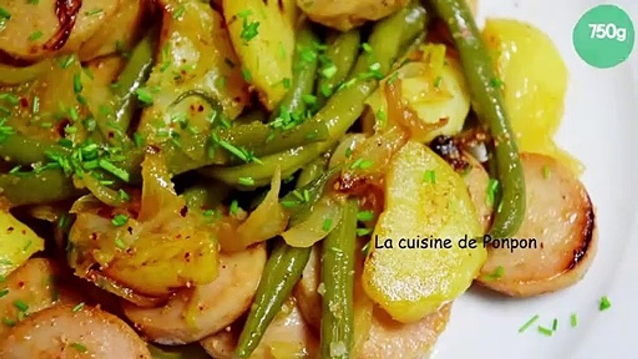 Poêlée de pommes de terre, haricots et boudin de Rethel