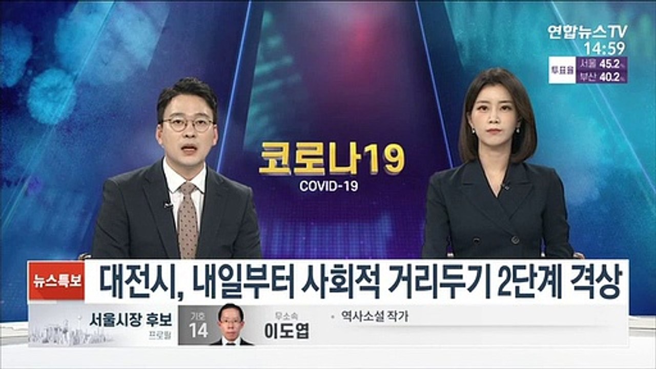 대전시, 내일부터 사회적 거리두기 2단계 격상