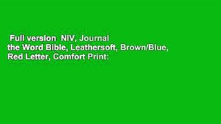 Full version  NIV, Journal the Word Bible, Leathersoft, Brown/Blue, Red Letter, Comfort Print: