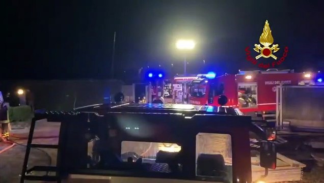 Lodi Vecchio (LO) - Abitazione in fiamme, soccorse due persone (07.04.21)