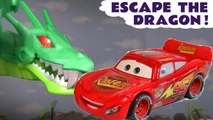 Hot Wheels Dragon Escape Challenge with Team Colors versus Disney Cars Lightning McQueen plus Toy Story 4 Buzz Lightyear in this Family Friendly Video for Kids by Kid Friendly Family Channel Toy Trains 4U