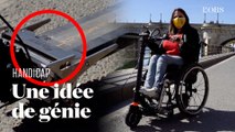Elle relie son fauteuil roulant à une trottinette électrique avec le 