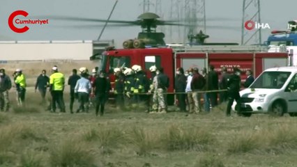 Konya'da askeri eğitim uçağı düştü