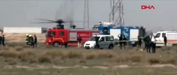 Konya'da askeri uçağın düştüğü kazadan acı haber
