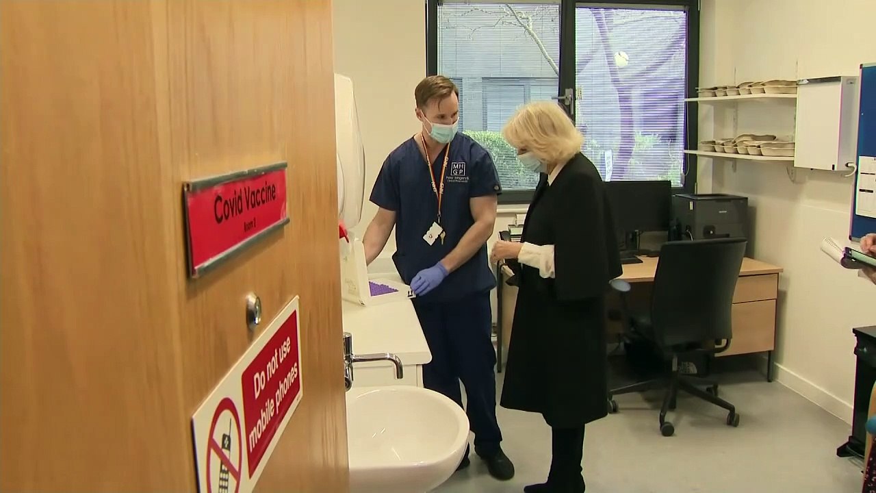 Duchess of Cornwall visits London vaccination centre
