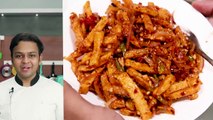 Chilli Potato Recipe In Hindi - No Maida Cornflour Sauce - क्रिस्पी चिल्ली पोटैटो Cookingshooking