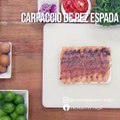 Carpaccio de pescado con hojas de kale