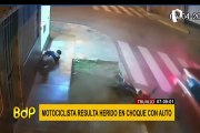 Trujillo: así quedó motociclista que no llevaba casco de seguridad tras choque
