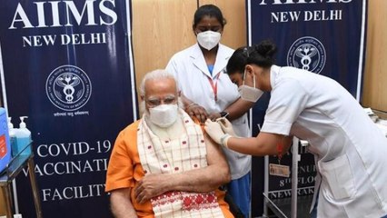 下载视频: PM Modi gets 2nd dose of Covid vaccine at Delhi AIIMS