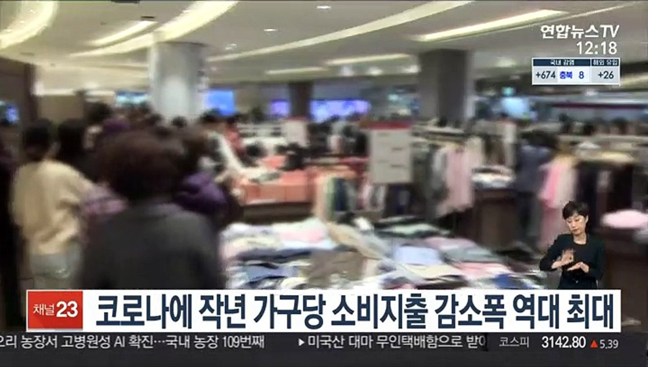 코로나에 작년 가구당 소비지출 감소폭 역대 최대