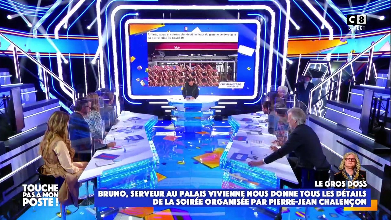 Dîner clandestin : Un homme affirmant avoir été serveur à la soirée de Pierre-Jean Chalençon affirme, dans TPMP, avoir vu un Ministre, un animateur et un chroniqueur télé