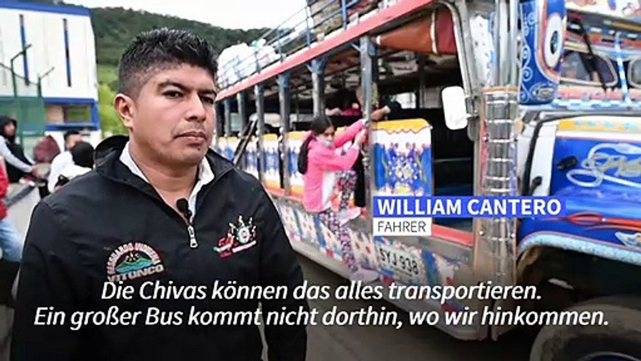 Bunte Lastenbusse aus Handarbeit in Kolumbiens Bergen